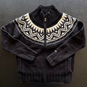 OBERMEYER full.zip LAMBS WOOL+ANGORA sweater . size M . vintage